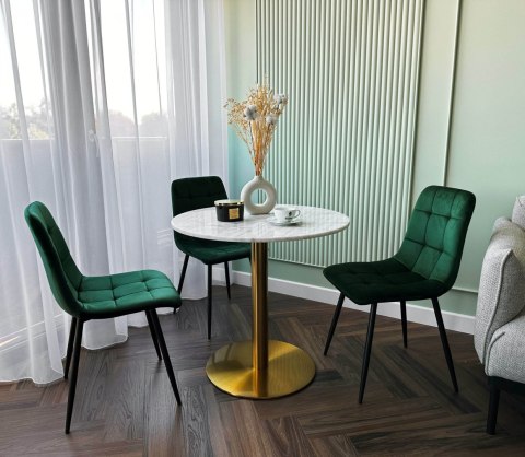 Krzesło aksamitne DENVER velvet Ciemnozielone