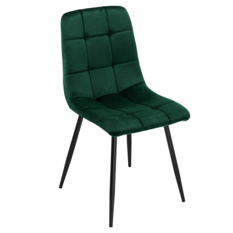 Krzesło aksamitne DENVER velvet Ciemnozielone