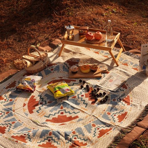 Koc BOHO pleciony, narzuta dwustronny frędzle 130x180cm KOC15WZ3 Koc BOHO pleciony, narzuta dwustronny frędzle 130x180cm KOC15WZ3