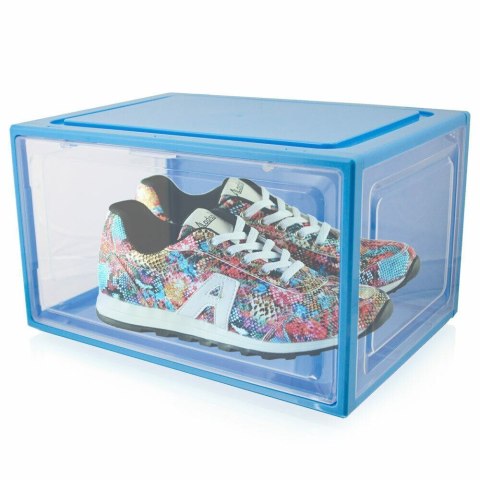 3x BOX NA BUTY ORGANIZER PUDEŁKO NIEBIESKIE 3x BOX NA BUTY ORGANIZER PUDEŁKO NIEBIESKIE