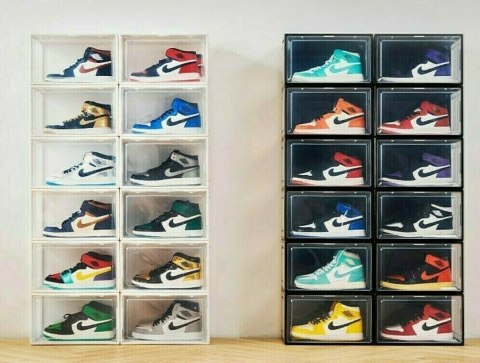 3x BOX NA BUTY ORGANIZER PUDEŁKO NIEBIESKIE 3x BOX NA BUTY ORGANIZER PUDEŁKO NIEBIESKIE
