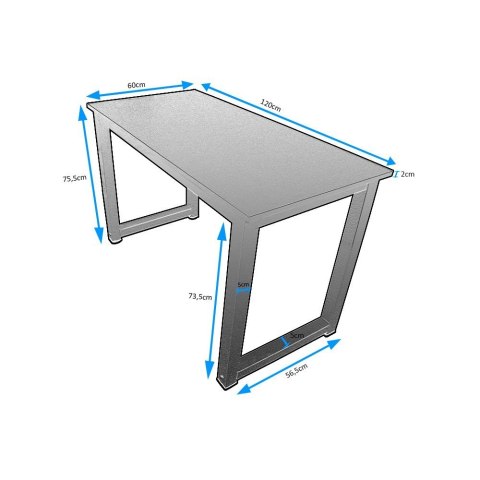 Biurko Loftowe 120x60 cm Metalowa Rama Industrialne do Biura i Nauki Biurko Loftowe 120x60 cm Metalowa Rama Industrialne do Biura i Nauki
