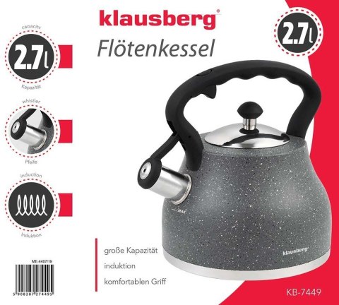 CZAJNIK Z GWIZDKIEM KLAUSBERG 2,7L KB-7449 CZAJNIK Z GWIZDKIEM KLAUSBERG 2,7L KB-7449