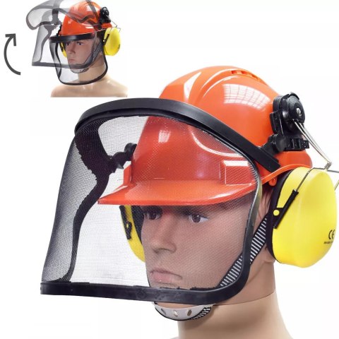Kask Ochronny BITUXX Dla Leśnika Zdejmowana Osłona Twarzy + Nauszniki Kask Ochronny BITUXX Dla Leśnika Zdejmowana Osłona Twarzy + Nauszniki
