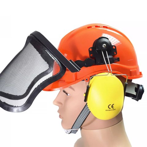 Kask Ochronny BITUXX Dla Leśnika Zdejmowana Osłona Twarzy + Nauszniki Kask Ochronny BITUXX Dla Leśnika Zdejmowana Osłona Twarzy + Nauszniki