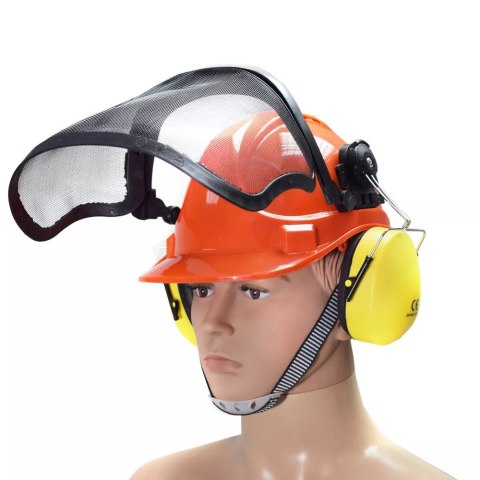 Kask Ochronny BITUXX Dla Leśnika Zdejmowana Osłona Twarzy + Nauszniki Kask Ochronny BITUXX Dla Leśnika Zdejmowana Osłona Twarzy + Nauszniki