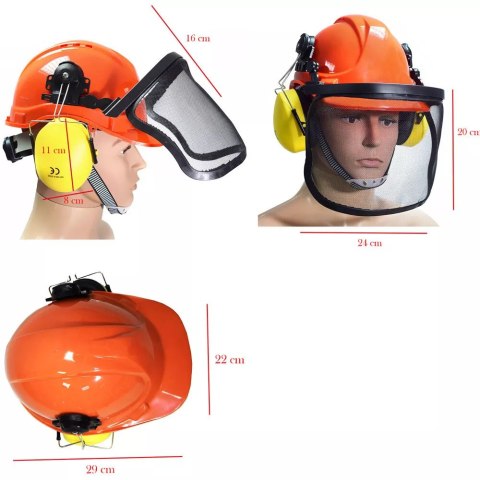 Kask Ochronny BITUXX Dla Leśnika Zdejmowana Osłona Twarzy + Nauszniki Kask Ochronny BITUXX Dla Leśnika Zdejmowana Osłona Twarzy + Nauszniki