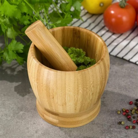 KUCHENNY MOŹDZIERZ BAMBUSOWY 9cm KINGHOFF KH-1616 KUCHENNY MOŹDZIERZ BAMBUSOWY 9cm KINGHOFF KH-1616