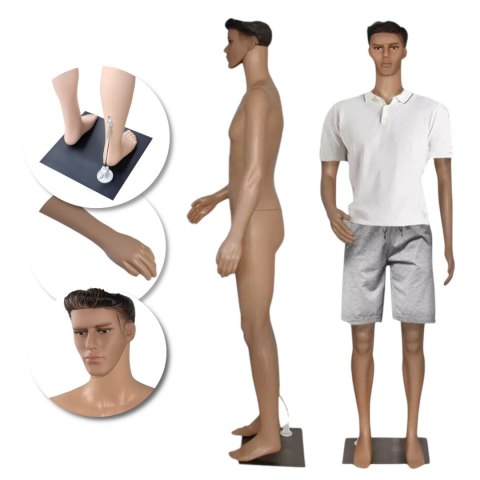 Manekin m臋ski 190 cm pe艂nopostaciowy realistyczny lekki demontowalny Manekin m臋ski 190 cm pe艂nopostaciowy realistyczny lekki demontowalny