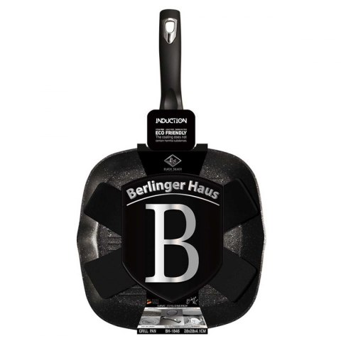 PATELNIA GRANITOWA GRILLOWA 28 cm BERLINGER HAUS BH-1846 BLACK SILVER PATELNIA GRANITOWA GRILLOWA 28 cm BERLINGER HAUS BH-1846 BLACK SILVER