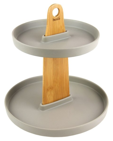 PATERA DWUPOZIOMOWA CERAMIKA I DREWNO HUSLA 73975 PATERA DWUPOZIOMOWA CERAMIKA I DREWNO HUSLA 73975