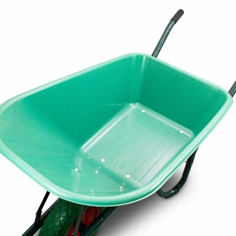 Taczka ogrodowa 100L 250kg misa PVC zielone koło PU Taczka ogrodowa 100L 250kg misa PVC zielone koło PU