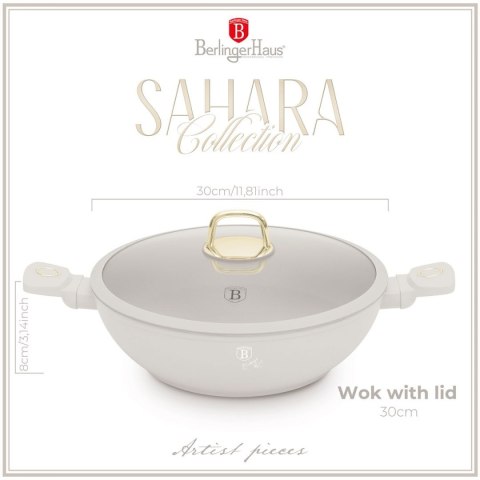 WOK TYTANOWY Z POKRYWĄ 30cm BERLINGER HAUS BH-8065 SAHARA