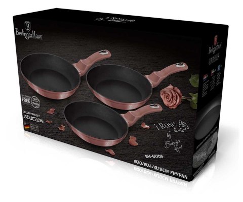 ZESTAW 3 PATELNI 20/24/28CM BERLINGER HAUS BH-6170 I-ROSE ZESTAW 3 PATELNI 20/24/28CM BERLINGER HAUS BH-6170 I-ROSE