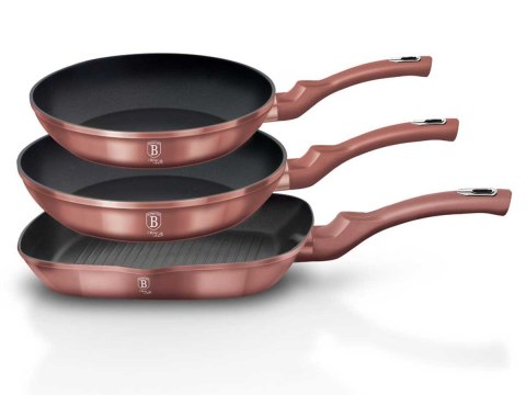 ZESTAW 3 PATELNI GRANITOWYCH 20/24/28CM BERLINGER HAUS BH-6041 I-ROSE ZESTAW 3 PATELNI GRANITOWYCH 20/24/28CM BERLINGER HAUS BH-6041 I-ROSE