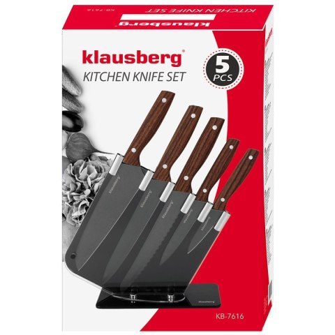 ZESTAW 5 KUCHENNYCH NOŻY W STOJAKU KLAUSBERG KB-7616 ZESTAW 5 KUCHENNYCH NOŻY W STOJAKU KLAUSBERG KB-7616