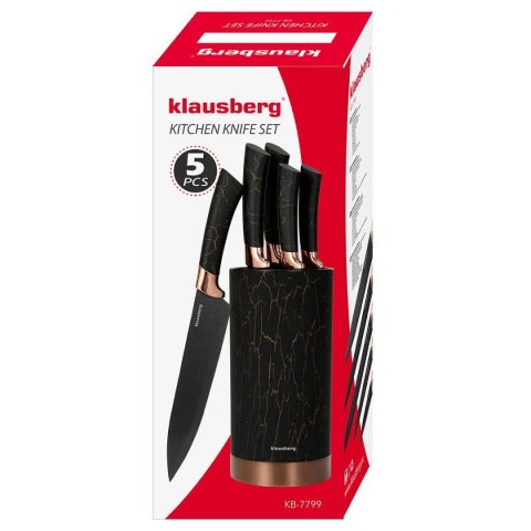 ZESTAW 5 NOŻY KUCHENNYCH W STOJAKU KLAUSBERG KB-7799 ZESTAW 5 NOŻY KUCHENNYCH W STOJAKU KLAUSBERG KB-7799