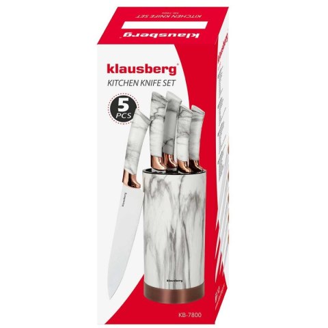 ZESTAW 5 NOŻY KUCHENNYCH W STOJAKU KLAUSBERG KB-7800 ZESTAW 5 NOŻY KUCHENNYCH W STOJAKU KLAUSBERG KB-7800