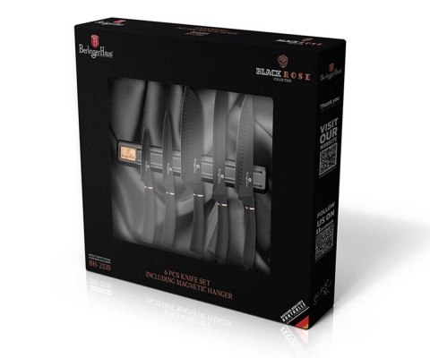 ZESTAW 5 NOŻY KUCHENNYCH Z LISTWĄ BERLINGER HAUS BH-2535 BLACK ROSE ZESTAW 5 NOŻY KUCHENNYCH Z LISTWĄ BERLINGER HAUS BH-2535 BLACK ROSE