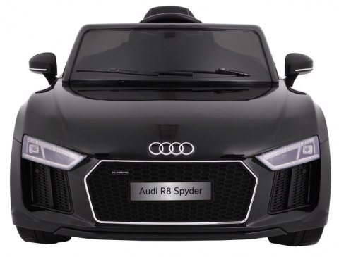 Audi R8 Spyder na akumulator Lakier Czarny + Pilot + EVA + Wolny Start + Radio MP3 + LED Audi R8 Spyder na akumulator Lakier Czarny + Pilot + EVA + Wolny Start + Radio MP3 + LED