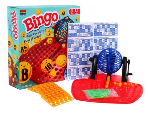 Gra Bingo dla dzieci 4+ Loteria liczbowa + Maszyna losująca z kołowrotkiem + Kule z numerami + Karty Żetony Gra Bingo dla dzieci 4+ Loteria liczbowa + Maszyna losująca z kołowrotkiem + Kule z numerami + Karty Żetony