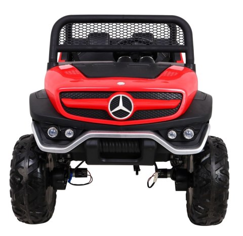 Mercedes Benz Unimog dla dzieci Czerwony + Napęd 4x4 + Pilot + Bagażnik + Wolny Start + MP3 LED Mercedes Benz Unimog dla dzieci Czerwony + Napęd 4x4 + Pilot + Bagażnik + Wolny Start + MP3 LED