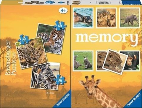 Puzzle 2D 3w1 + memory Dzikie zwierzęta Puzzle 2D 3w1 + memory Dzikie zwierzęta