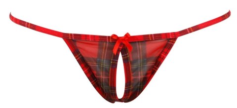 Cottelli LINGERIE - Seksowny 3-Częściowy Komplecik W Kratę Z Białą Koronką S