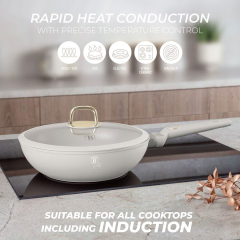 WOK TYTANOWY Z POKRYWĄ 28cm BERLINGER HAUS BH-8064 SAHARA