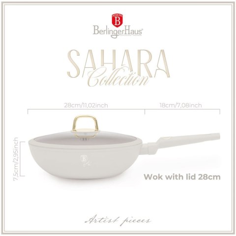WOK TYTANOWY Z POKRYWĄ 28cm BERLINGER HAUS BH-8064 SAHARA