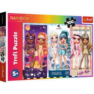Puzzle - 100 - Tęczowe laleczki - MGA Rainbow high Trefl 16444