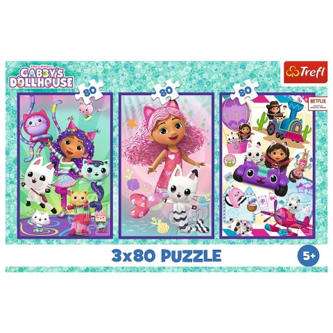 Puzzle 3x80 - Kolorowe dni Gabby Trefl 34882
