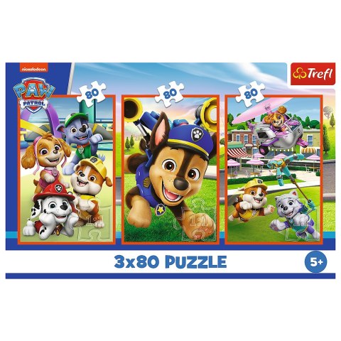 Puzzle - 3x80 - Psia zgraja Psi Patrol Trefl 34886