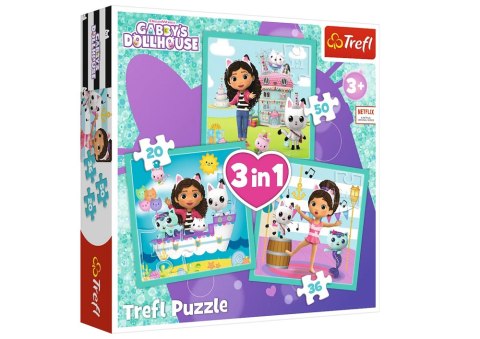 Puzzle - 3w1 - Aktywności Gabbi - Universal Gabbys Dollhouse Trefl 34871 Puzzle - 3w1 - Aktywności Gabbi - Universal Gabbys Dollhouse Trefl 34871