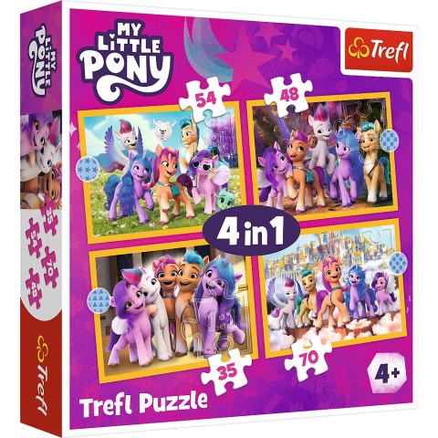 Puzzle - 4w1 - Poznaj kucyki Pony My Little Pony Trefl 34624 Puzzle - 4w1 - Poznaj kucyki Pony My Little Pony Trefl 34624