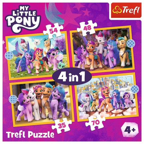 Puzzle - 4w1 - Poznaj kucyki Pony My Little Pony Trefl 34624 Puzzle - 4w1 - Poznaj kucyki Pony My Little Pony Trefl 34624