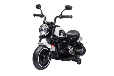 Motorek Chopper FASTER na akumulator dla dzieci Biały + Radio FM + Panel audio + LED Motorek Chopper FASTER na akumulator dla dzieci Biały + Radio FM + Panel audio + LED