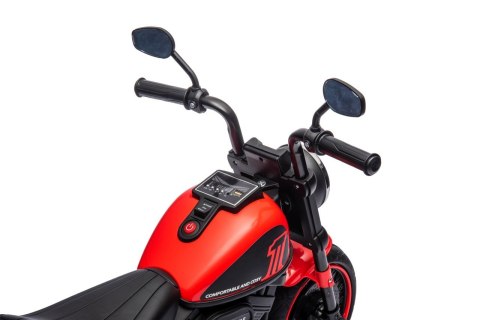 Motorek Chopper FASTER na akumulator dla dzieci Czerwony + Radio FM + Panel audio + LED Motorek Chopper FASTER na akumulator dla dzieci Czerwony + Radio FM + Panel audio + LED