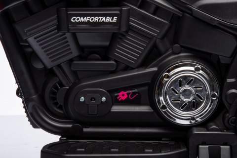 Motorek Chopper FASTER na akumulator dla dzieci Czerwony + Radio FM + Panel audio + LED Motorek Chopper FASTER na akumulator dla dzieci Czerwony + Radio FM + Panel audio + LED