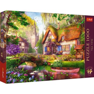 Puzzle- 1000 Premium Plus - Tea Time: Urocza chatka w lesie Trefl 10804