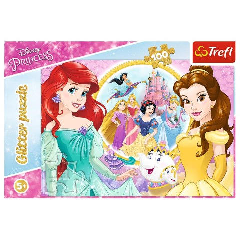 Puzzle - 100 Glitter - Wspomnienia Belli i Arielki / Disney Princess Trefl 14819 Puzzle - 100 Glitter - Wspomnienia Belli i Arielki / Disney Princess Trefl 14819