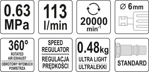 SZLIFIERKA KĄTOWA PNEUMATYCZNA OBUDOWA KOMPOZYTOWA SZLIFIERKA KĄTOWA PNEUMATYCZNA OBUDOWA KOMPOZYTOWA