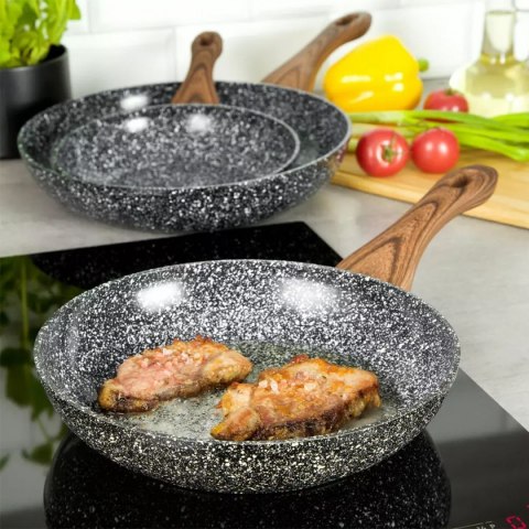 3 PATELNIE GRANITOWE GRANIT WOOD KINGHOFF KH-1030 3 PATELNIE GRANITOWE GRANIT WOOD KINGHOFF KH-1030