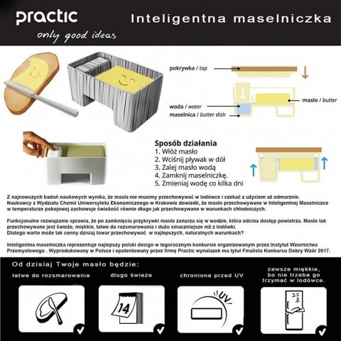 INTELIGENTNA MASELNICZKA WODNA Z NOŻYKIEM SZARA INTELIGENTNA MASELNICZKA WODNA Z NOŻYKIEM SZARA