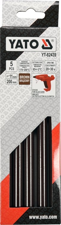 WKŁADY KLEJOWE 11,2X200MM 5SZT BRĄZ WKŁADY KLEJOWE 11,2X200MM 5SZT BRĄZ