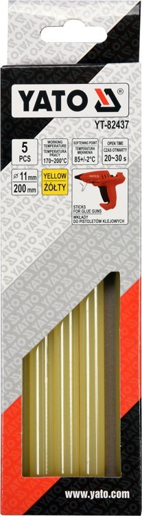 WKŁADY KLEJOWE 11,2X200MM 5SZT ZÓŁTE WKŁADY KLEJOWE 11,2X200MM 5SZT ZÓŁTE