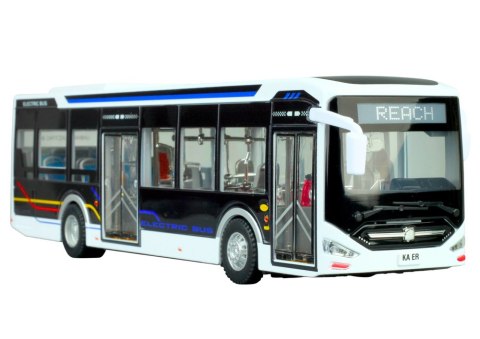 Elektryczny Autobus Miejski 1:42 Metalowy Światła Biały Elektryczny Autobus Miejski 1:42 Metalowy Światła Biały