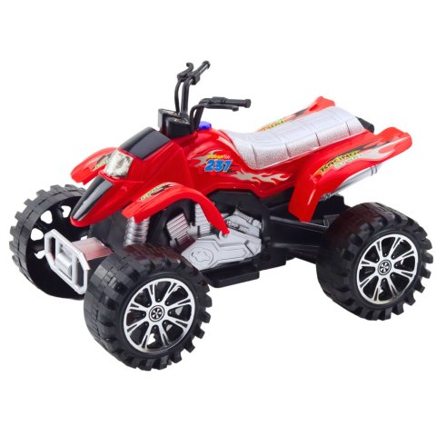 Quad Terenowy Z Napędem Bieżnikowane Koła Czerwony Quad Terenowy Z Napędem Bieżnikowane Koła Czerwony