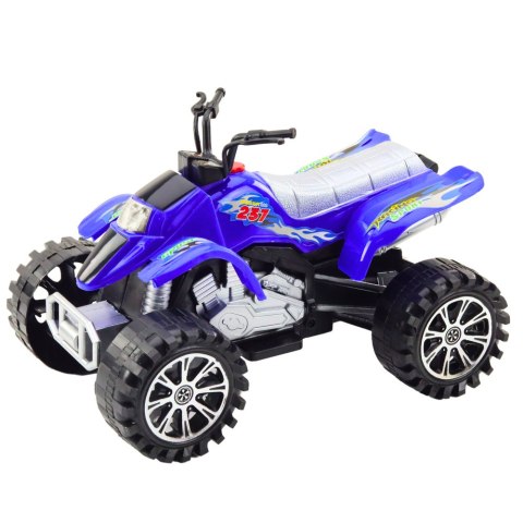 Quad Terenowy Z Napędem Bieżnikowane Koła Niebieski Quad Terenowy Z Napędem Bieżnikowane Koła Niebieski