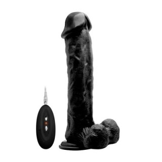 RealRock - Wibrujące realistyczne dildo z jądrami - z pilotem 28 cm